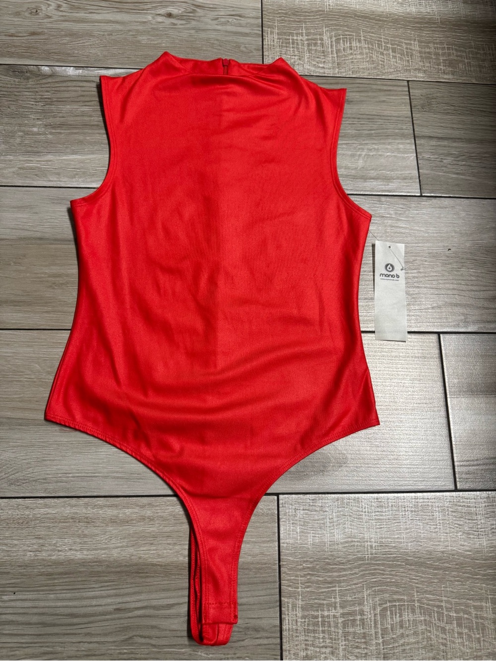 Mono B Red Sleeveless woman’s  One-Piece Bodysuit
